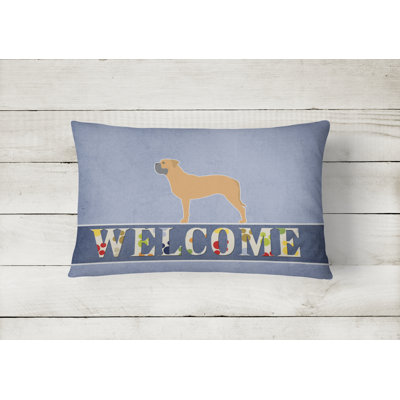  Bullmastiff Welcome Lumbar Pillow