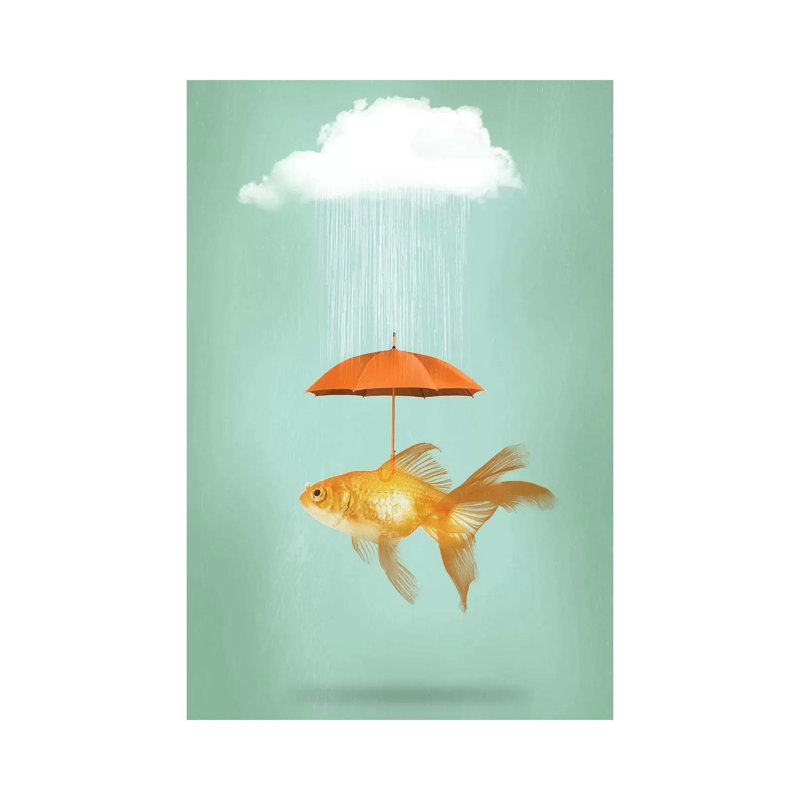 Fish Cover III by Vin Zzep - Print on Canvas, Wrapped Canvas, 20.32 cm H x 30.48 cm W