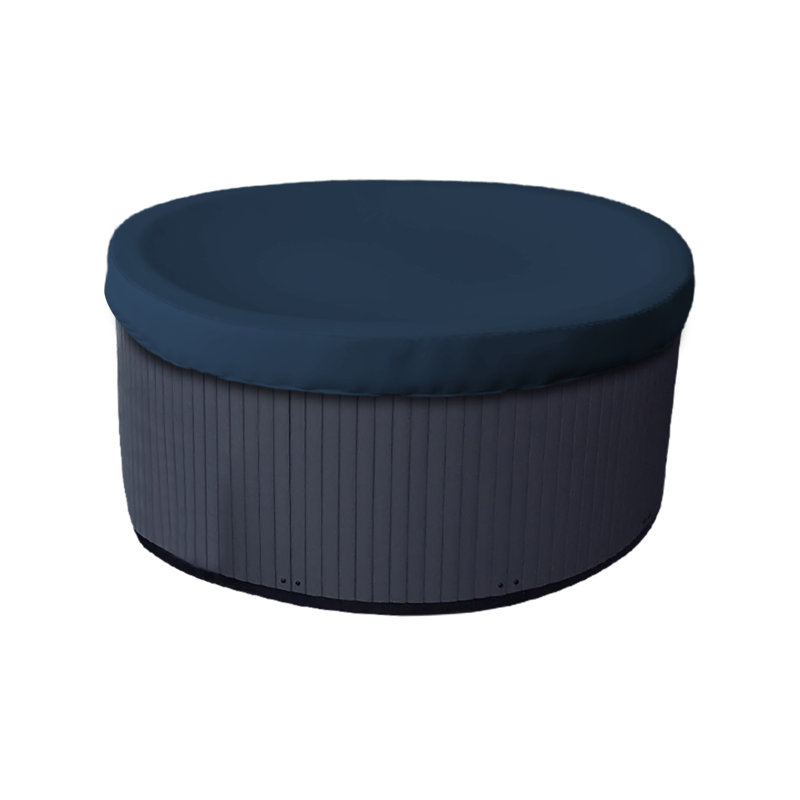 Heavy-Duty Outdoor Waterproof Round Hot Tub Cover, Patio UV Protected Spa Cover, Blue, 35.6cm H x 193cm W x 193cm D