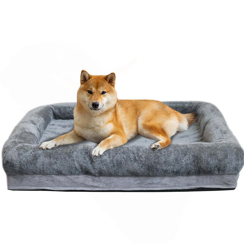 Lit pour chien pour grands chiens - Canapé en mousse viscoélastique avec housse imperméable et dessous antidérapant, housse amovible