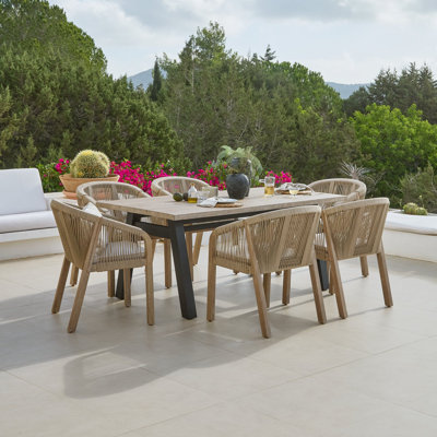 6 Seater Wooden Garden Dining Set 