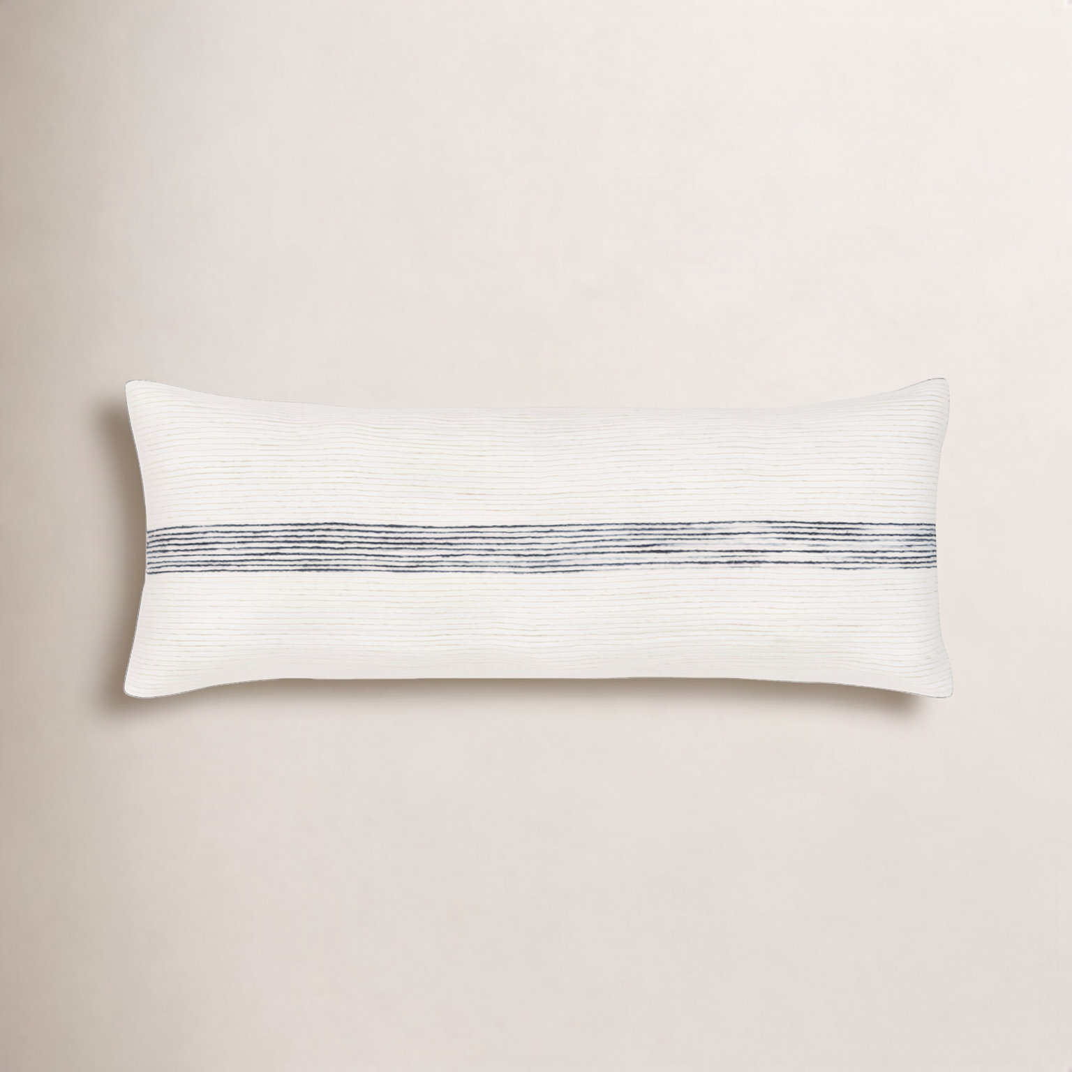 Cason Embroidered Wool Lumbar Throw Pillow, Down