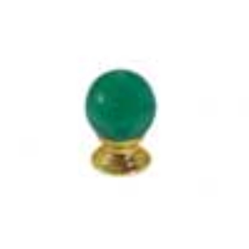Collin Round Knob, Polished Brass/Amber, 30mm