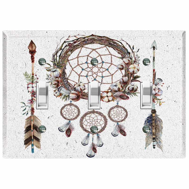 Patterned 3 - Gang Toggle Light Switch Standard Wall Plate