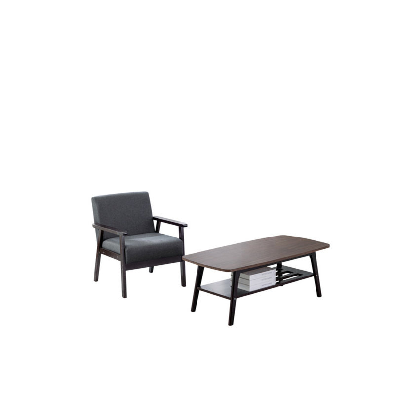 Ensemble de table basse et chaises, Gris foncé