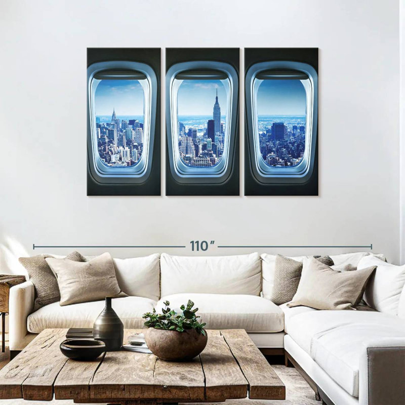 Mehar NY From Plane Window, 48" H x 74" W