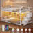 Low Bunk Bed With Storage Staircase, Drawers And Shelves, Led Lights, Power Outlet, Full-length Guardrail, For Small Space-2124687567-2134035558