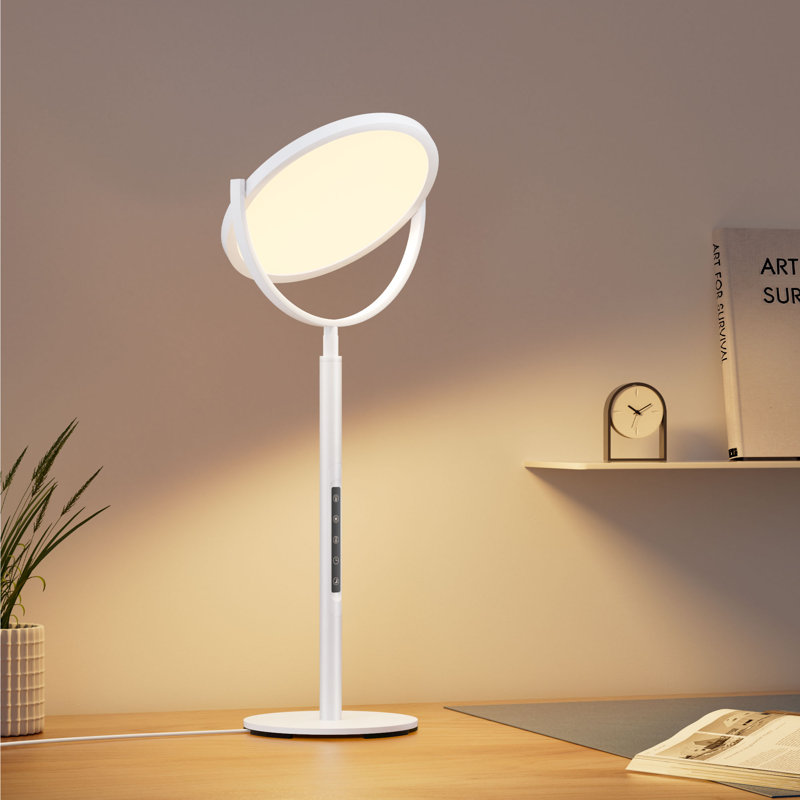 22 Inch Dimmable Led Table Lamp With Timer & Touch Control, Desk Lamp For Bedroom, Office, Reading, White
