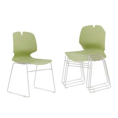 Chaise de bureau moderne empilable avec support ergonomique en polypropylène de 180 kg pour l'étude de 4 chaises confortables