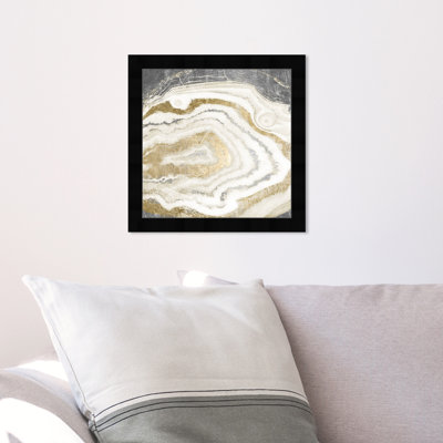 Gold And Gray Abstract Geode by Oliver Gal - Print