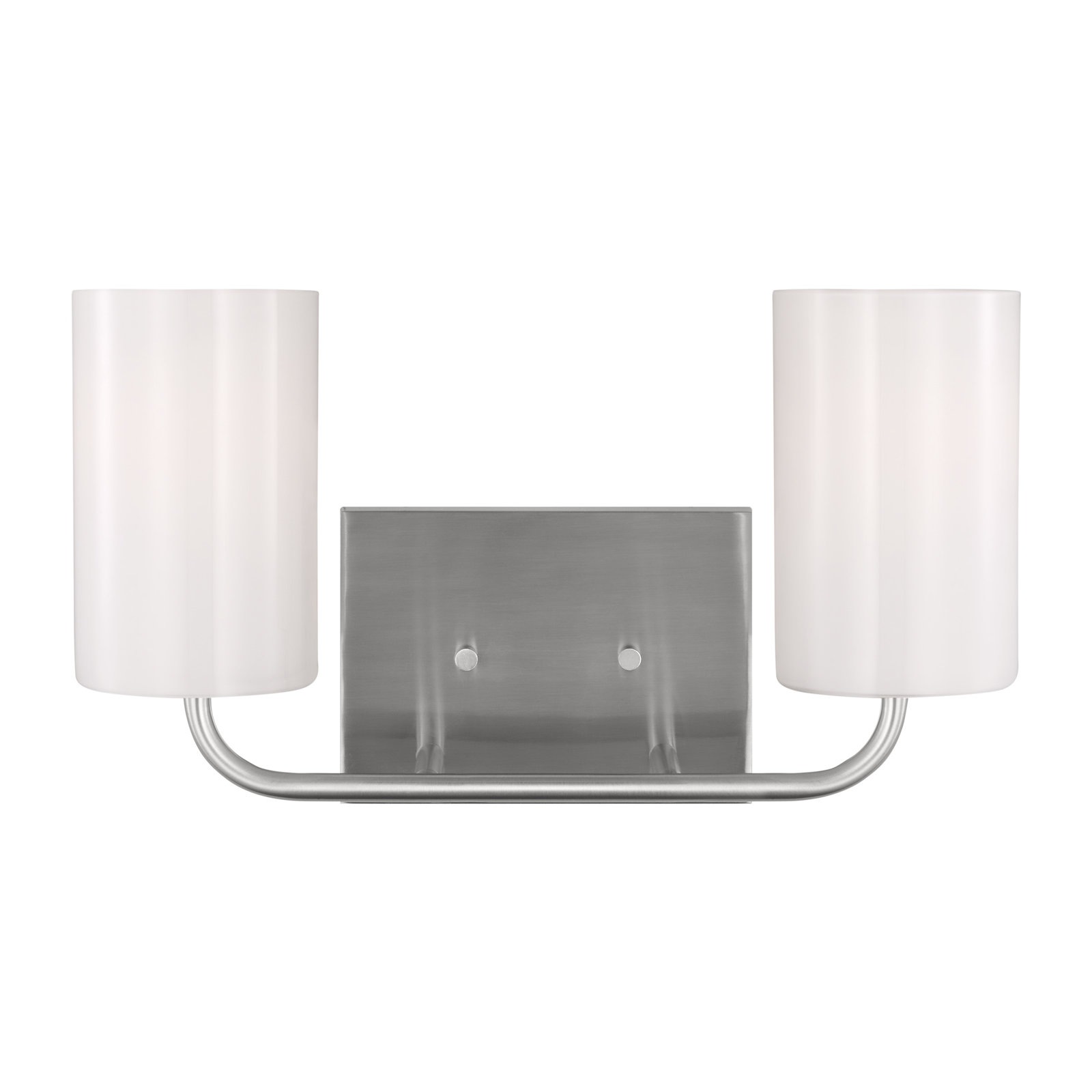 2 Light Dimmable Vanity Light, Brushed Steel, Yes