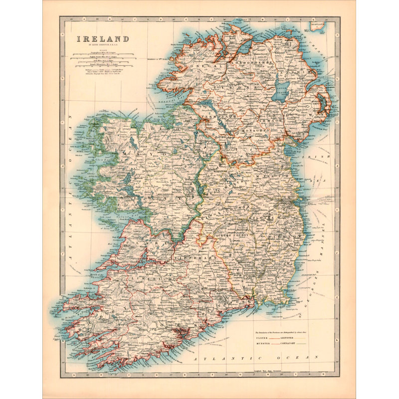 Carte Johnstons de l'Irlande