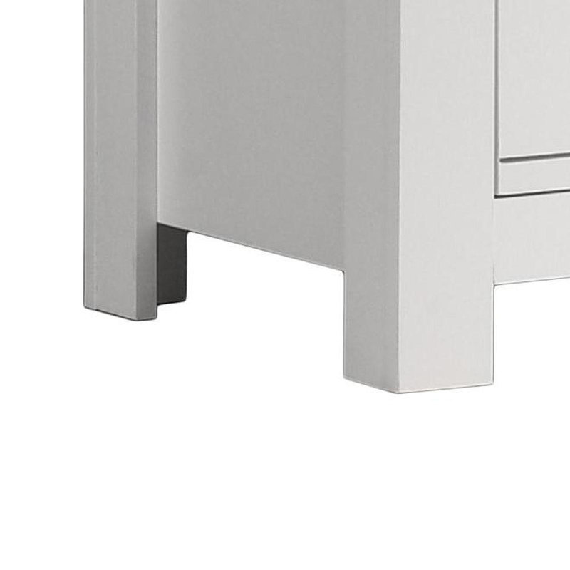 Table de chevet blanche à 2 tiroirs Cassini 21,5 po
