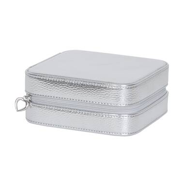 Global Phoenix Jewelry Case Organizer 3-layer Lockable Travel Jewelry Box  PU Leather Storage