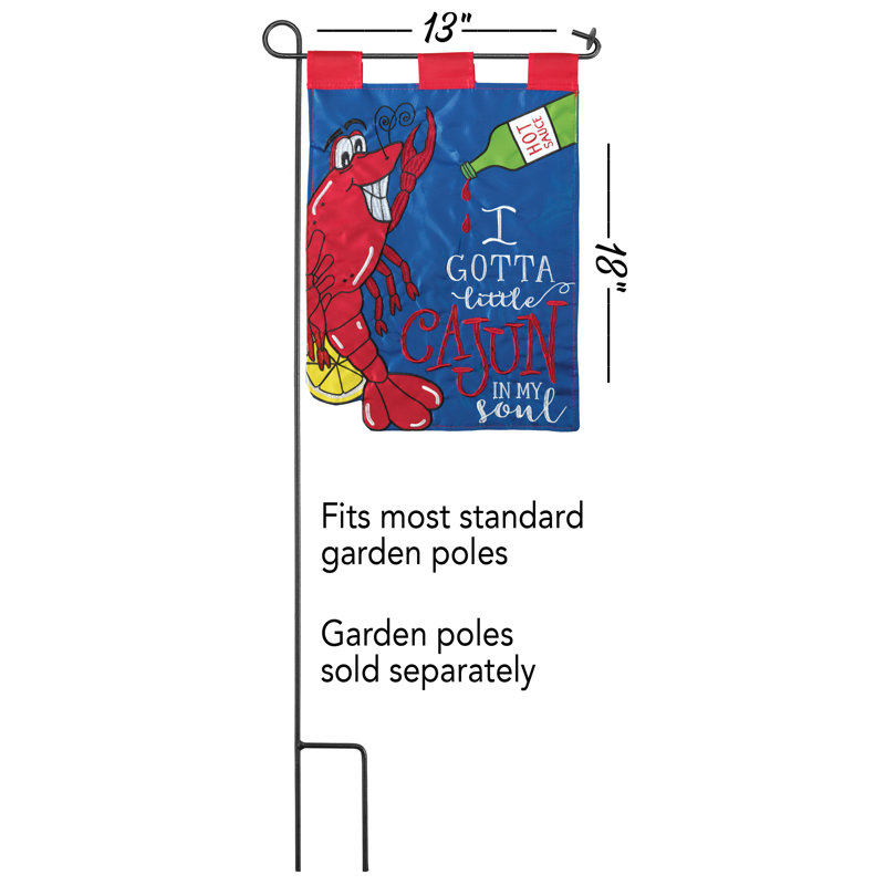 Drapeau de jardin en polyester 2 côtés i gotta little cajun, H 18 po x l 13 po