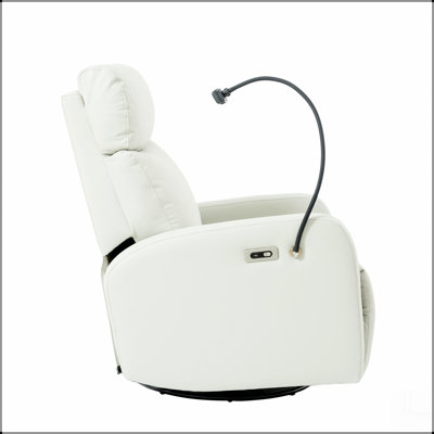 Fauteuil inclinable berçant électrique pivotant à 270 °, fauteuil inclinable électrique oscillant avec ports USB, fauteuil oscillant électrique pivotant, fauteuil inclinable pour chambre à coucher (gris clair)