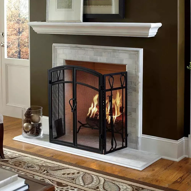 Floating Wood Fireplace Mantel Shelf - Crafted from Pine Wood - Traditional Design, 60" Length, White
