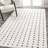 Pele Modern Geometric Dot Shag White/Gray Rug-714429310