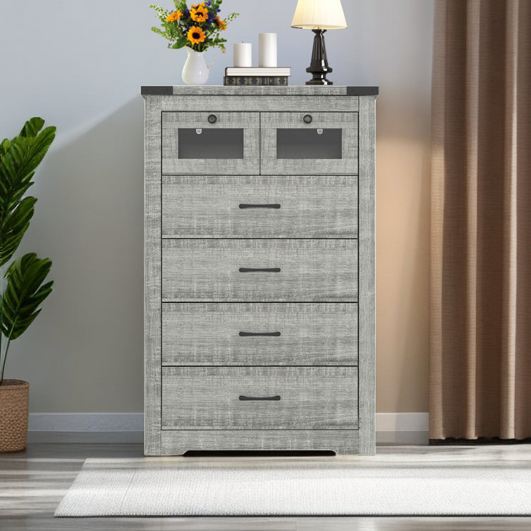 Walf Solid Wood 6 - Drawer Accent Chest