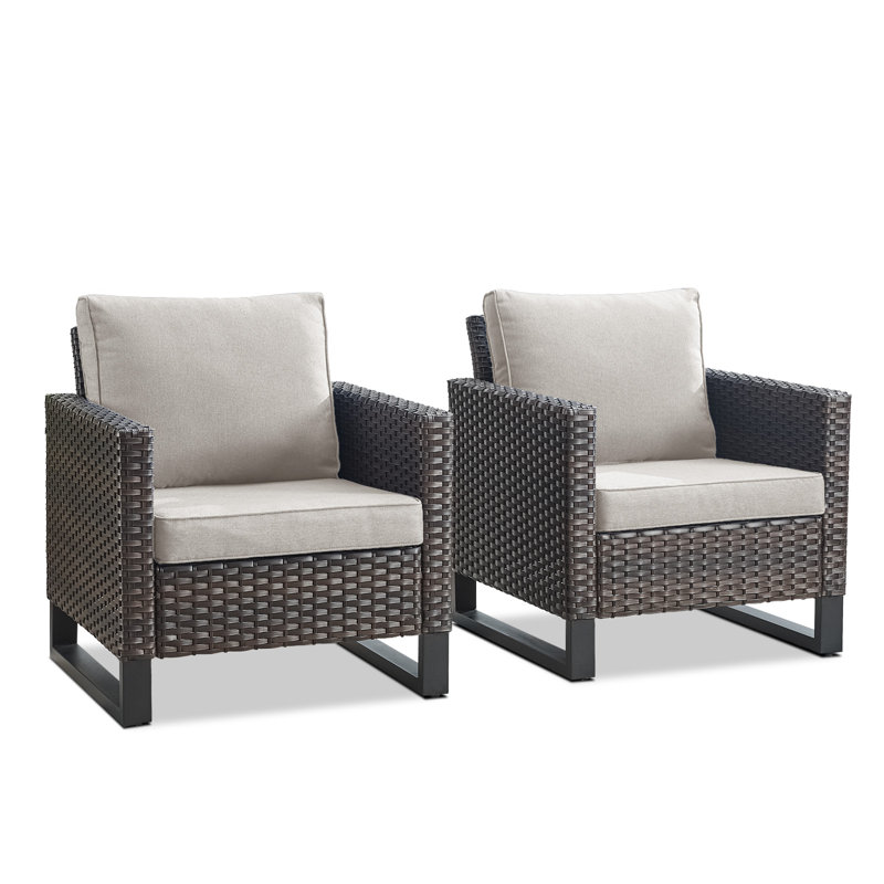 Nazime Outdoor Lounge Chair, Beige, Brown