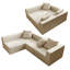 Canapé modulaire confortable en forme de L, tissu velours côtelé et beige moderne pour le salon