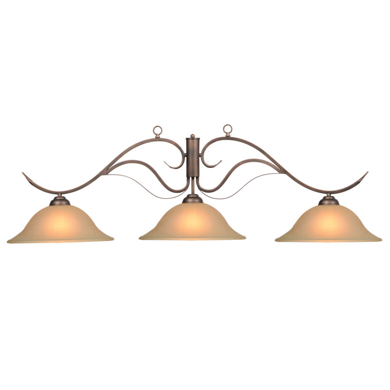 Luminaire suspendu dôme 3 lumières pour îlot de cuisine Cartersville, Bronze huilé
