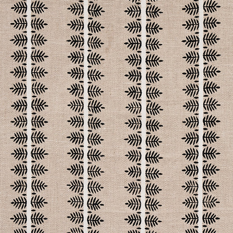 Alva Hand Block Print Fabric, Black