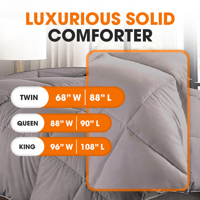 Twin Gray Down Alternative Microfiber Comforter