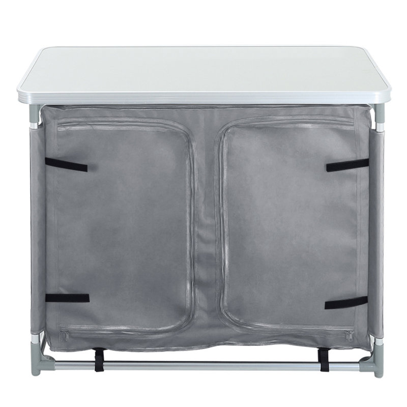 Dutchess Rectangular Wood Metal Folding Outdoor Camping Table , 100cm cm W 49.5cm cm D, Grey