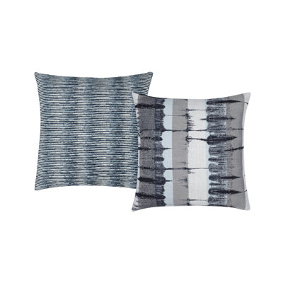Indigo-Dew Coordinated Set of 2 Indoor & Outdoor Throw Pillows