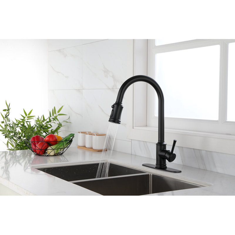 Robinet de cuisine tactile avec douchette extractible, Noir