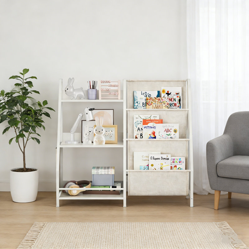 Bibliothèque 32,7 "en bois et tissu