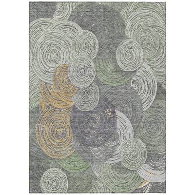 Machine Washable Indoor/Outdoor Hovey ACN2267 Geometric Rug