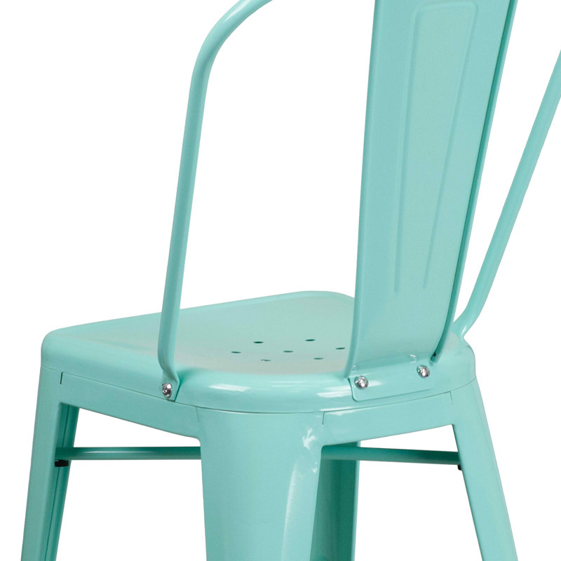 Tabouret de bar Iddings, Vert menthe lustré, 4, Tabouret de comptoir (siège d'une hauteur de 24 p