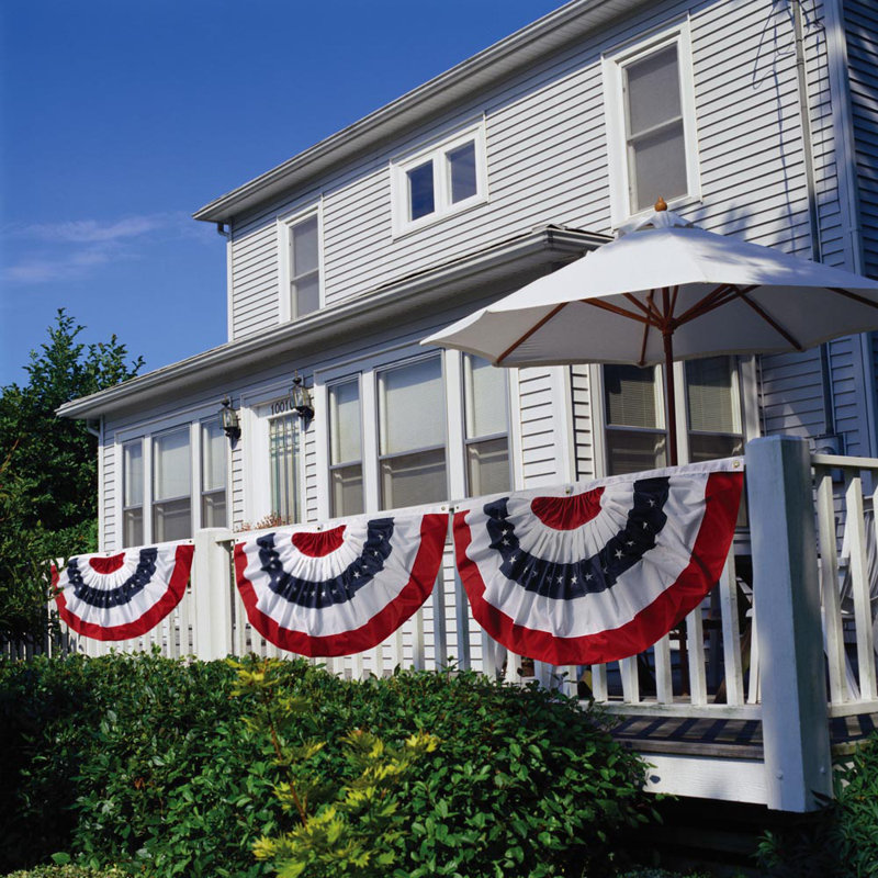 Patriotic Red, White, and Blue Pleated Bunting Set