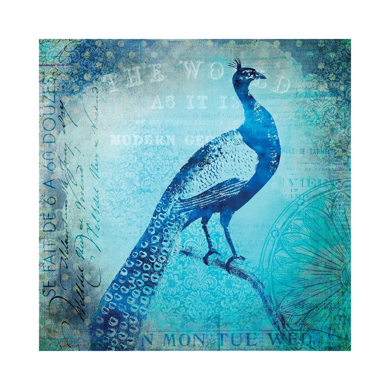 Peacocks Journey by Andrea Haase - No Frame Gallery-Wrapped Canvas Giclée on Canvas, 45.72 cm H x 45.72 cm W