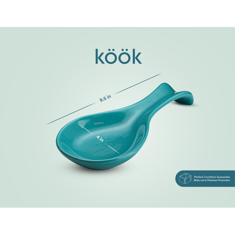 Ceramic / Porcelain Oval Spoon Rest, Aqua
