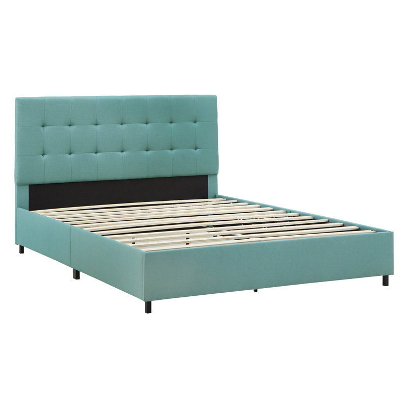 Kaern Upholstered Platform Bed, Blue