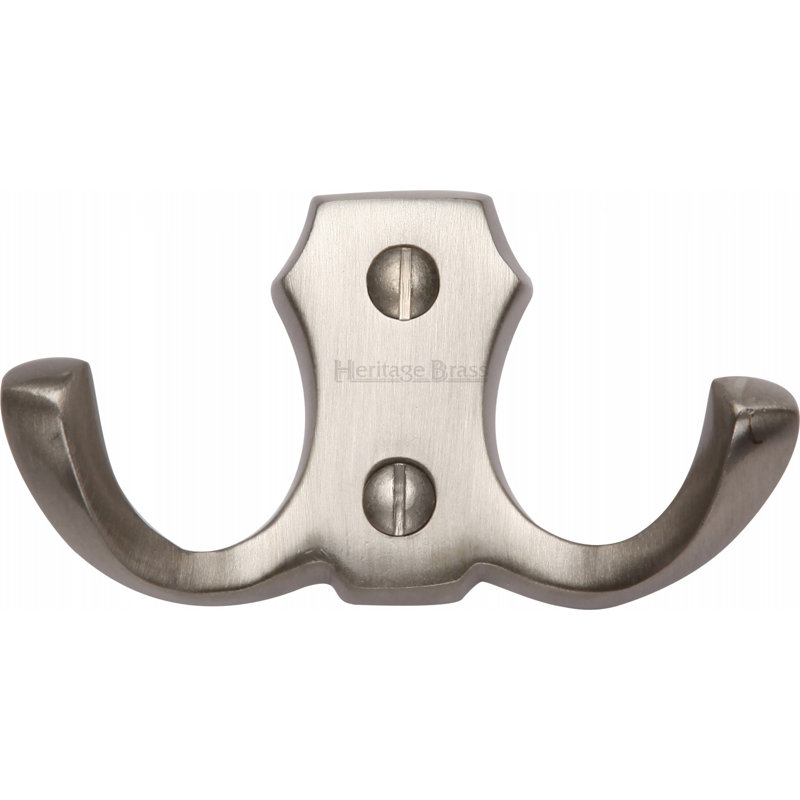 Heritage Brass Heritage Double Coat Hook, Satin Nickel