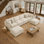 Canapé modulaire en nuage modulaire, canapé rembourré en chenille ultra-doux avec coussins à double couche, canapé à assise profonde sans accoudoirs avec cadre en bois robuste pour salon, appartement