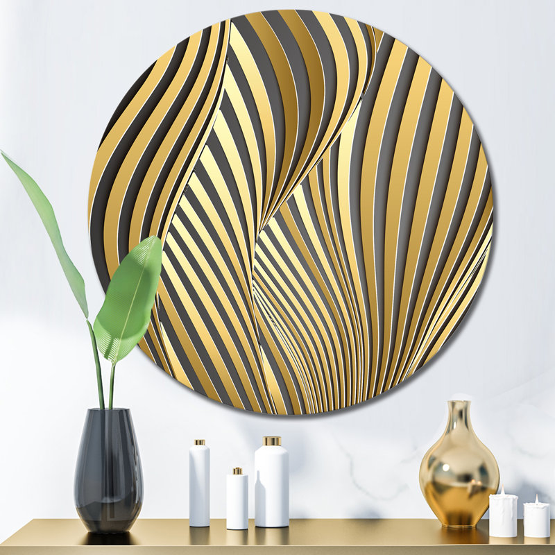 Wavy Luxury Gold Gradients I - impression sans cadre sur métal, H 23 po x l 23 po