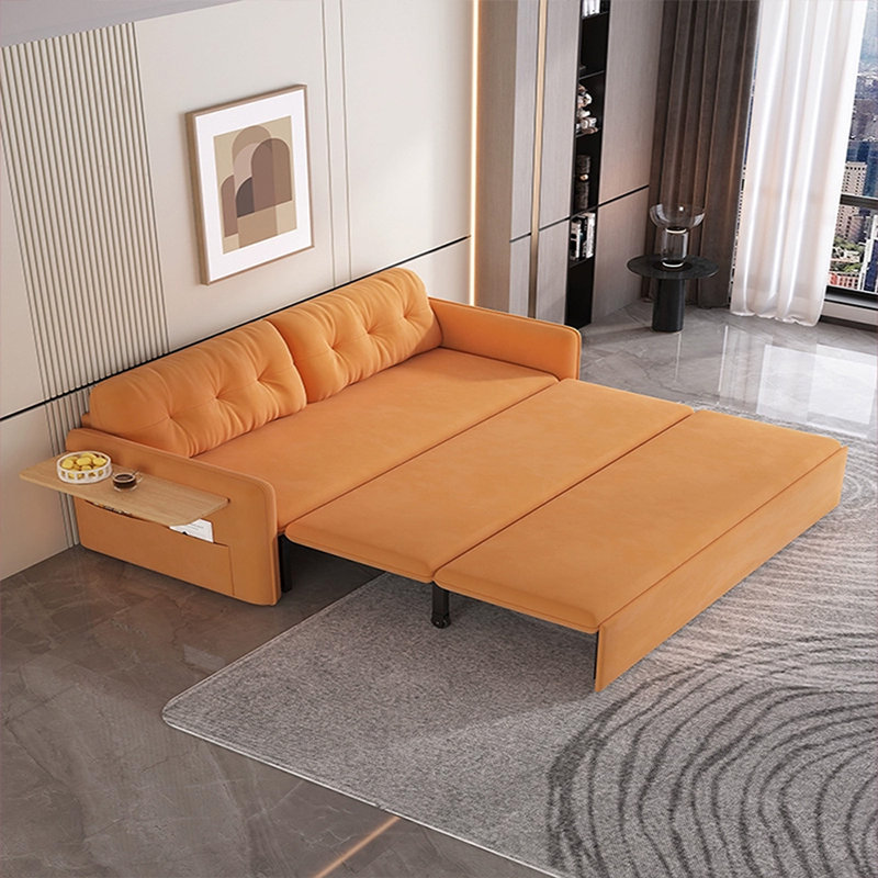 Hokku Designs A popular orange sofa bed made of matte cloth, a