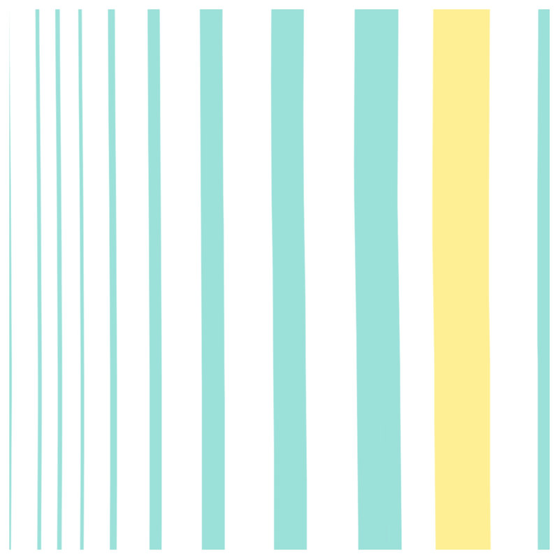 Rideaux bleu et jaune à rayures, voilages et voilages à rayures - 1 panneau, 50 po x 92 po - 1 panneau, Transparent