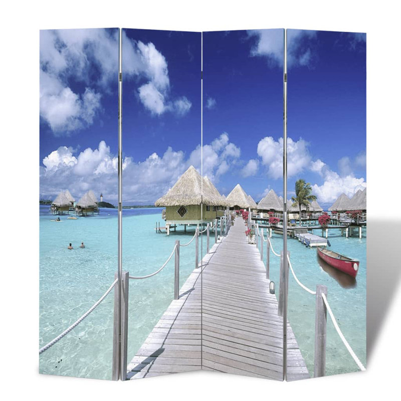 Blumen Room Divider, 4, Blue