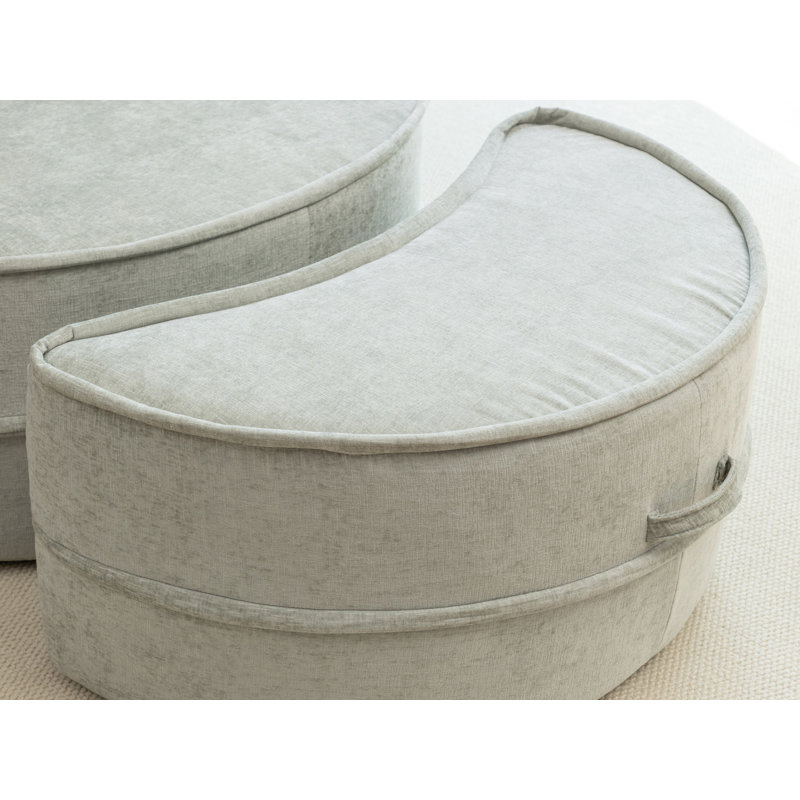 Fauteuil demi-tonneau rembourré avec repose-pieds, Vert