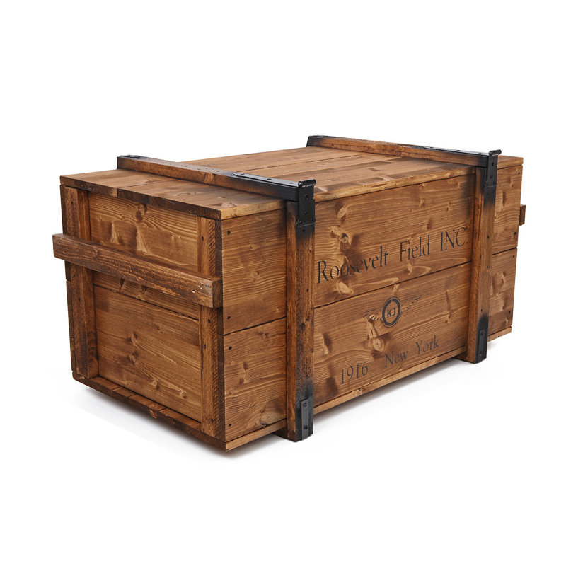 Williston Forge Lorelei Solid Wood Box, 49cm H x 85cm W x 45cm D