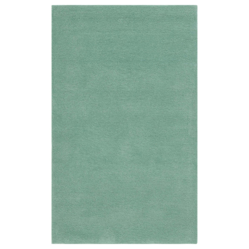 Fifth Avenue Hand Tufted Wool/Cotton Solid Colour Rug in Green, Rectangle 3' x 5'