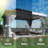 10 ft. x 14 ft. Hardtop Gazebo with Aluminum Frame,Double Roof Gazebo with Nettings and Curtains