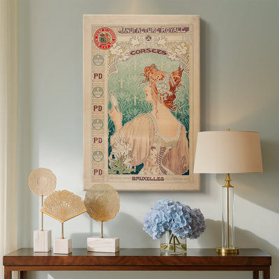 Manufacture Royale De Corsets -Gallery Wrapped Canvas by Alphonse Mucha
