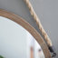 Miroir rond en bois avec poignée en jute 19 po x 19 po x 29,5 po Rally